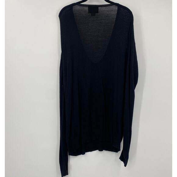 Wildfox Sweater Plunging V Neck Gold Sequins Heart Graphic Black Womens Medium - Picture 6 of 8